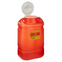 Sharps Container BD™ Red Base 18 H x 7-1/2 W x 10-1/2 D Inch Vertical Entry 5 Gallon 305491 Case of 8 305491 BD™ 140851_CS