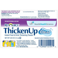 Food and Beverage Thickener Resource Thickenup Clear 1.4 Gram Stick Pack Unflavored Powder Varies By Preparation 4390015193 Case/288 4390015193 NESTLE'HEALTHCARE NUTRITION 802346_CS