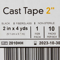 Cast Tape McKesson 2 Inch X 12 Foot Fiberglass Black 115-2A Box/10 115-2A MCK BRAND 733684_BX