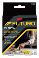 Elbow Support with Pressure Pads 3M™ Futuro™ Large Pull-On / Hook and Loop Strap Closure Sleeve Left or Right Elbow 11 to 12 Inch Elbow Circumference Gray 47863ENR Case of 12 47863EN 3M™ Futuro™ 971908_CS