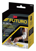 Elbow Support with Pressure Pads 3M™ Futuro™ Large Pull-On / Hook and Loop Strap Closure Sleeve Left or Right Elbow 11 to 12 Inch Elbow Circumference Gray 47863ENR Case of 12 47863EN 3M™ Futuro™ 971908_CS