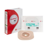 Ostomy Barrier New Image™ CeraPlus™ Trim to Fit, Extended Wear Adhesive Tape Borders 44 mm Flange Green Code System 1-1/4 Inch Opening 11202 Box/1