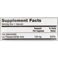 Iron Supplement McKesson Brand 150 mg Strength Capsule 100 per Bottle 57896077701 BT/100 57896077701 MCK BRAND 689194_BT