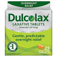 Laxative Dulcolax Tablet 25 per Box 5 mg Strength Bisacodyl USP 2744308 Box/25 2744308 US PHARMACEUTICAL DIVISION/MCK 853012_BX
