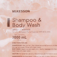 Shampoo and Body Wash McKesson 2000 mL Dispenser Refill Bag Apricot Scent 53-28026-2000 Case/4 53-28026-2000 MCK BRAND 468270_CS