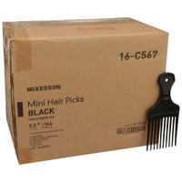 Mini Hair Pick McKesson 5.3 Inch Black Polypropylene 16-C567 BX/144 16-C567 MCK BRAND 906053_BX