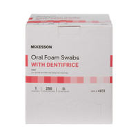 Oral Swabstick McKesson Foam Tip Dentifrice 4833 Case/1000 4833 MCK BRAND 864692_CS