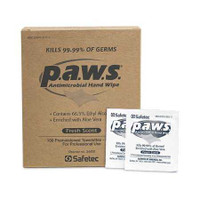 Sanitizing Skin Wipe Paws Individual Packet Alcohol Ethyl Scented 1 Count 34400 Box/100 34400 SAFETEC OF AMERICA 628359_BX
