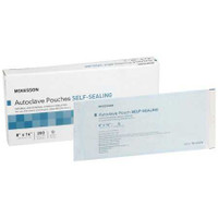 Sterilization Pouch McKesson EO Gas / Steam 8 X 16 Inch Transparent Blue / White Self Seal Paper / Film 16-6426 Box/200 16-6426 MCK BRAND 960946_BX