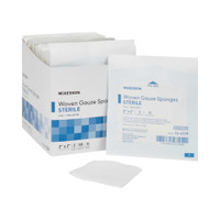 Gauze Sponge McKesson Cotton Gauze 8-Ply 2 X 2 Inch Square Sterile 16-4228 Box/100 16-4228 MCK BRAND 635942_BX