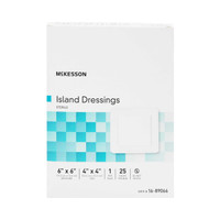 Adhesive Dressing McKesson 6 X 6 Inch Polypropylene / Rayon Square White Sterile 16-89066 Box/25 16-89066 MCK BRAND 491827_BX