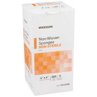 Non-Woven Sponge McKesson Polyester / Rayon 4-Ply 4 X 4 Inch Square NonSterile 94442000 Pack/200 94442000 MCK BRAND 446036_PK