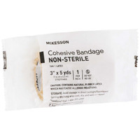 Cohesive Bandage McKesson 3 Inch X 5 Yard Standard Compression Self-adherent Closure Tan NonSterile 16-3303 Pack/1 16-3303 MCK BRAND 464153_PK
