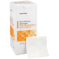 Non-Woven Sponge McKesson Polyester / Rayon 4-Ply 4 X 4 Inch Square NonSterile 16-40444 Pack/200 16-40444 MCK BRAND 476709_PK