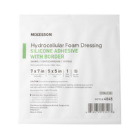 Silicone Foam Dressing McKesson 7 X 7 Inch Sacral Adhesive with Border Sterile 4845 Box/10 4845 MCK BRAND 886434_BX