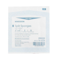 I.V. / Drain Split Dressing McKesson Poly / Rayon Blend 2 X 2 Inch Square Sterile 16-4226 Pack/2 16-4226 MCK BRAND 446055_PK