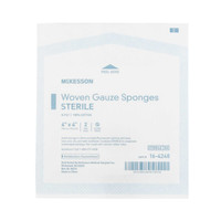 Gauze Sponge McKesson Cotton Gauze 8-Ply 4 X 4 Inch Square Sterile 16-4248 Case/600 16-4248 MCK BRAND 762704_CS
