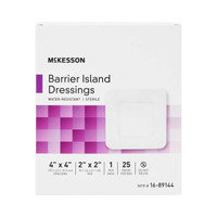 Composite Dressing McKesson 4 x 4 Inch Square Sterile Water Resistant Film Backing 16-89144 Pack of 1 16-89144 McKesson 488920_EA