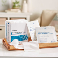 Nonwoven Sponge McKesson 4 x 4 Inch 2 per Pack Sterile 4-Ply Square 16-42444 Box of 25 16-42444 McKesson 482411_BX