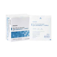 Nonwoven Sponge McKesson 4 x 4 Inch 2 per Pack Sterile 4-Ply Square 16-42444 Box of 25 16-42444 McKesson 482411_BX