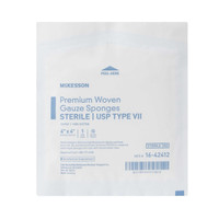 Gauze Sponge McKesson 4 x 4 Inch 1 per Pack Sterile 12-Ply Square 16-42412 Box of 50 16-42412 McKesson 446049_BX