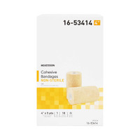 Cohesive Bandage McKesson 4 Inch x 5 Yard Self-Adherent Closure Tan NonSterile Standard Compression 16-53414 Pack of 1 16-53414 McKesson 520549_EA