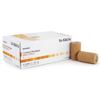 Cohesive Bandage McKesson 4 Inch x 5 Yard Self-Adherent Closure Tan NonSterile Standard Compression 16-53414 Pack of 1 16-53414 McKesson 520549_EA
