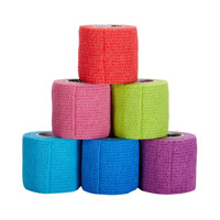 Cohesive Bandage McKesson 2 Inch x 5 Yard Self-Adherent Closure Purple / Pink / Green / Light Blue / Royal Blue / Red NonSterile Standard Compression 16-4202 Pack of 1 16-4202 McKesson 464156_PK