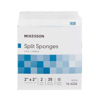 Split Sponges McKesson 2 x 2 Inch Sterile 6-Ply 16-4226 Case of 700 16-4226 McKesson 446055_CS