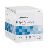 Split Sponges McKesson 2 x 2 Inch Sterile 6-Ply 16-4226 Case of 700 16-4226 McKesson 446055_CS