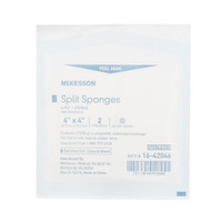 Split Sponges McKesson 4 X 4 Inch Sterile 6-Ply 16-42046 Case/300