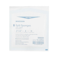 Split Sponges McKesson 4 x 4 Inch Sterile 6-Ply 16-42046 Case of 300 16-42046 McKesson 482415_CS