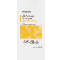 Gauze Sponge McKesson Cotton 4-Ply 2 X 2 Inch Square NonSterile 16-607613 Pack/200 16-607613 MCK BRAND 481051_PK