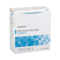 Non-Woven Sponge McKesson Polyester / Rayon 4-Ply 4 X 4 Inch Square Sterile 16-4244 Pack/2 16-4244 MCK BRAND 446033_PK
