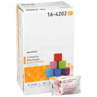 Cohesive Bandage McKesson 2 Inch X 5 Yard Standard Compression Self-adherent Closure Purple / Pink / Green / Light Blue / Royal Blue / Red NonSterile 16-4202 Case/36 16-4202 MCK BRAND 464156_CS