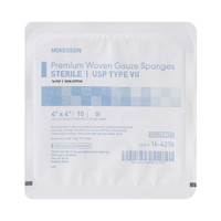 USP Type VII Gauze Sponge McKesson Cotton Gauze 16-Ply 4 X 4 Inch Square Sterile 16-4276 Pack/10 16-4276 MCK BRAND 474706_TR
