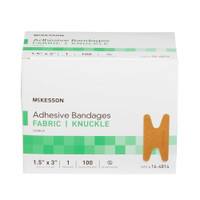 Adhesive Strip McKesson 1.5 X 3 Inch Fabric Knuckle Tan Sterile 16-4814 Case/2400 16-4814 MCK BRAND 466873_CS