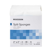 I.V. / Drain Split Dressing McKesson Poly / Rayon Blend 2 X 2 Inch Square Sterile 16-42026 Case/1400 16-42026 MCK BRAND 482414_CS