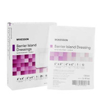 Composite Dressing McKesson 6 x 6 Inch Square Sterile Water Resistant Film Backing 16-89166 Case of 100 16-89166 McKesson 488921_CS