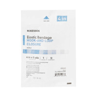 Elastic Bandage McKesson 4 Inch x 5 Yard Hook and Loop Closure Tan Sterile Standard Compression 16-1033-4-STR Pack of 1 16-1033-4-STR McKesson 471793_EA