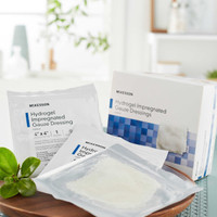 Hydrogel Wound Dressing McKesson Impregnated 4 x 4 Inch Impregnated Sterile 61-53044 Case of 40 61-53044 McKesson 488936_CS