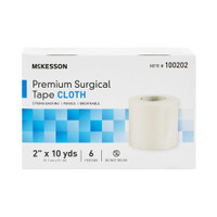 Medical Tape McKesson High Adhesion Silk-Like Cloth 2 Inch X 10 Yard NonSterile 100202 Box/6 100202 MCK BRAND 944367_BX