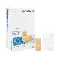 Cohesive Bandage McKesson 4 Inch X 5 Yard Standard Compression Self-adherent Closure Tan Sterile 16-53444 Case/18 16-53444 MCK BRAND 520553_CS