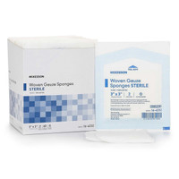 Gauze Sponge McKesson Cotton Gauze 12-Ply 3 X 3 Inch Square Sterile 16-4232 Case/2400 16-4232 MCK BRAND 384816_CS