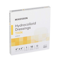 Hydrocolloid Dressing McKesson 4 X 4 Inch Square Sterile 1883 Case/200 1883 MCK BRAND 882982_CS