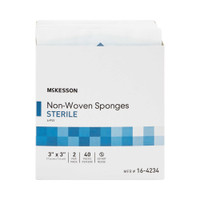 Non-Woven Sponge McKesson Polyester / Rayon 4-Ply 3 X 3 Inch Square Sterile 16-4234 Case/1200 16-4234 MCK BRAND 446054_CS