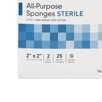 Gauze Sponge McKesson Cotton 4-Ply 2 X 2 Inch Square Sterile 16-602318 Case/3000 16-602318 MCK BRAND 481052_CS