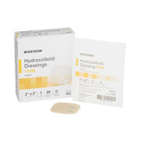 Hydrocolloid Dressing McKesson 2 X 2 Inch Square Sterile 1882 Case/400 1882 MCK BRAND 882980_CS