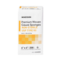 USP Type VII Gauze Sponge McKesson Cotton Gauze 8-Ply 4 X 4 Inch Square NonSterile 42448000 Case/4000 42448000 MCK BRAND 1043631_CS