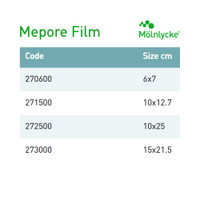 Transparent Film Dressing Mepore Film Rectangle 6 X 8-1/2 Inch Frame Style Delivery Without Label Sterile 273000 Box/10 273000 MOLNLYCKE HEALTH CARE US LLC 661223_BX